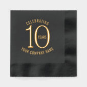 10年企業の記念パーティー 箔ナプキン (正面)