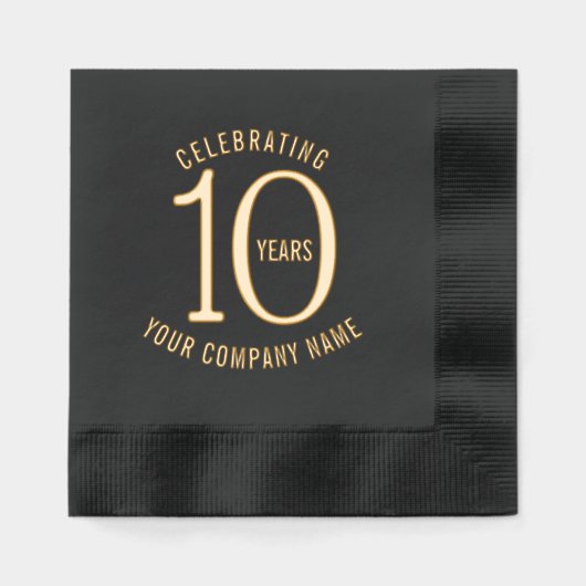 10年企業の記念パーティー 箔ナプキン (正面)