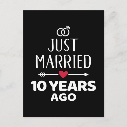 10年前に結婚しました 結婚10周年 ポストカード (正面)