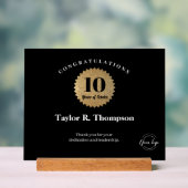 10年勤務社員用 ゴールドシール オーダーロゴ アクリルサイン (ニュートラル)