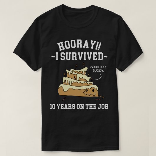 10年勤続おめでとう Tシャツ (デザイン正面)