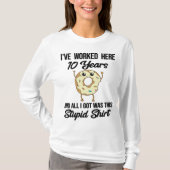 10年勤続記念日の社員評価T-S Tシャツ (正面)