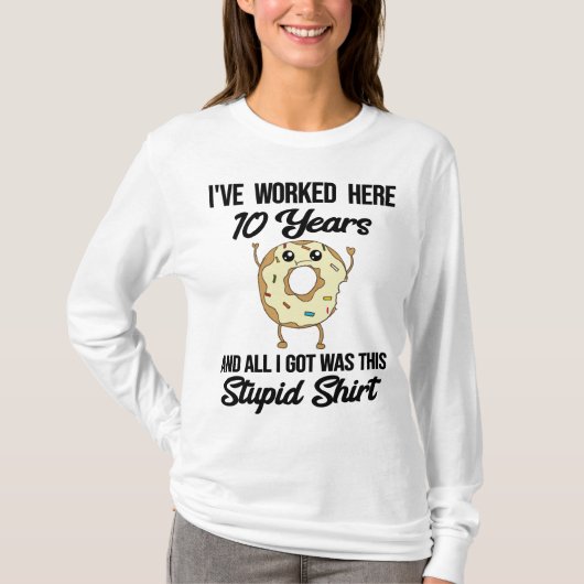 10年勤続記念日の社員評価T-S Tシャツ (正面)