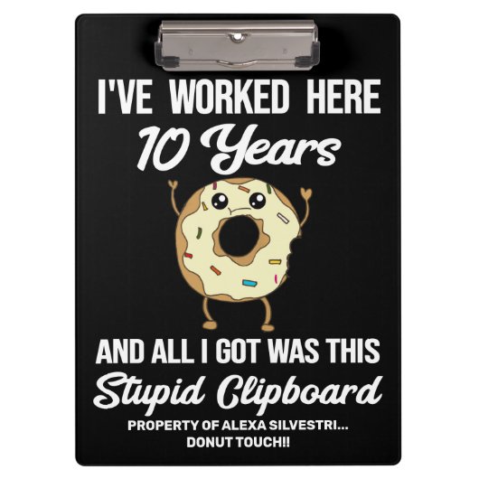 10年勤続記念日10年 クリップボード (正面)