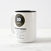 10年勤続記念日 |従業員の評価 ツートーンマグカップ (正面左)