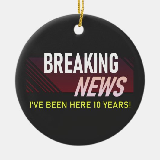 10年勤続記念10回目の従業員ギフト セラミックオーナメント (正面)