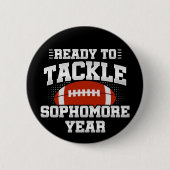 10年生サッカー即戦力新学期 缶バッジ (正面)