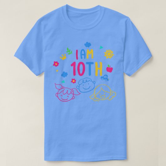 10年生子供の誕生日少年少女の日 Tシャツ (デザイン正面)