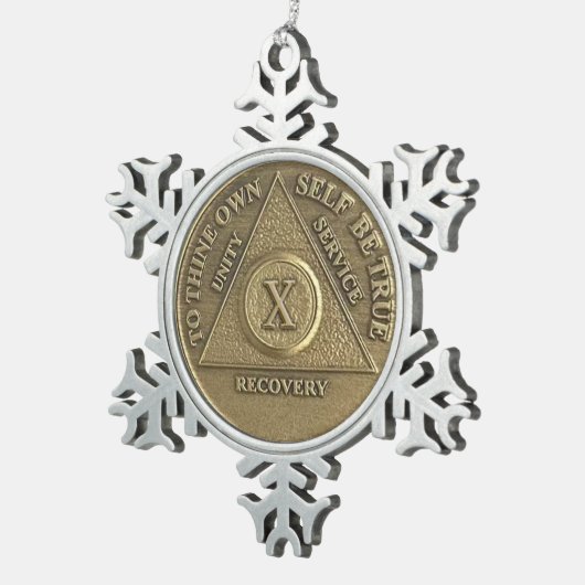 10年禁酒記念メダリオン スノーフレークピューターオーナメント (右)