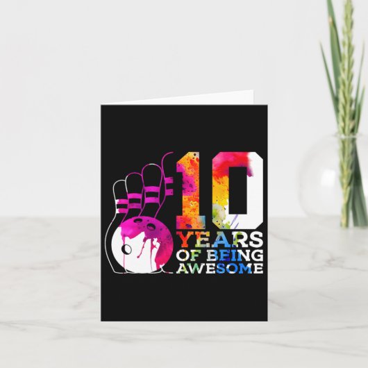 10年素晴らしボーリング10誕生日 カード (正面)