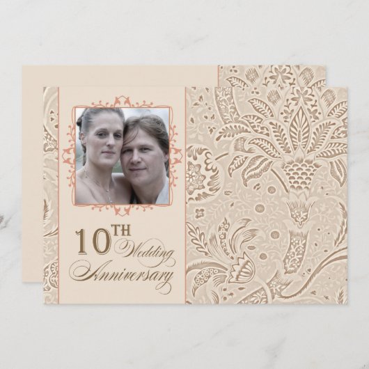 10年結婚記念撮影ヴィンテージ 招待状 (正面/裏面)