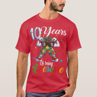 10年自閉症ボーイガール誕生日自閉症プズ Tシャツ
