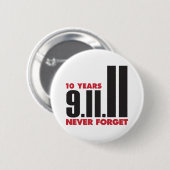 10年記念日の9月11日ボタン 缶バッジ (正面&裏面)