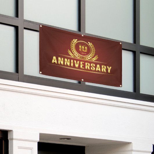 10年記念日 横断幕 (ビルの外側)