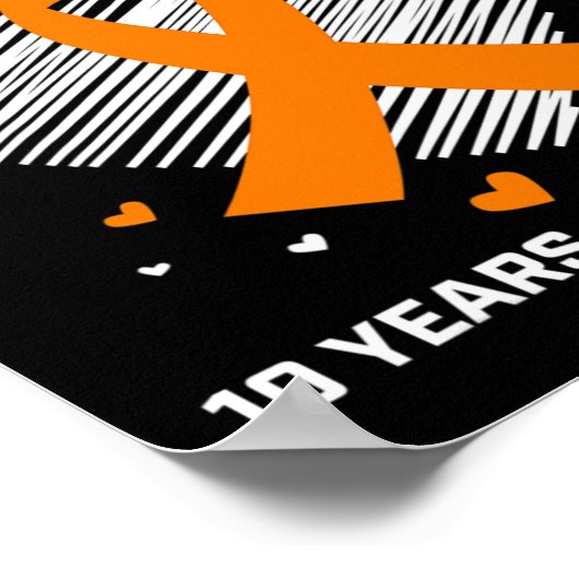 10年間のがんフリー白血病生存者ギフトオレンジ ポスター (角)