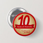 10年間のデトロイトPinのためのミトンとの暖かさ 缶バッジ (正面&裏面)