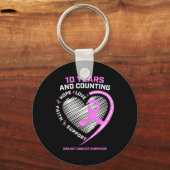 10年間の乳がん生存者の女性への贈り物 キーホルダー (正面)