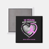 10年間の乳がん生存者の女性への贈り物 マグネット (正面/裏面)