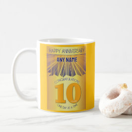 10年間の断酒記念 | ゴールデンレイ12ステップ コーヒーマグカップ
