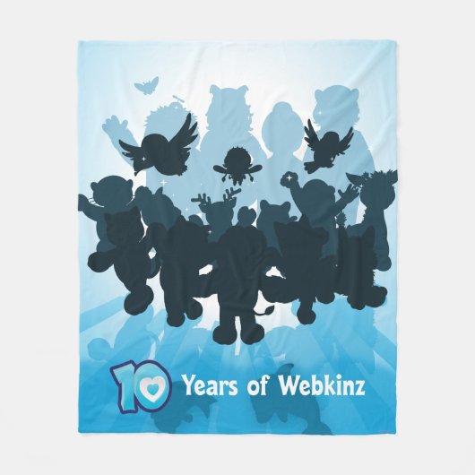 10年間のWebkinzのシルエット フリースブランケット (正面)