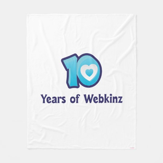 10年間のWebkinzのロゴ フリースブランケット (正面)