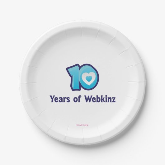 10年間のWebkinzのロゴ ペーパープレート (正面)