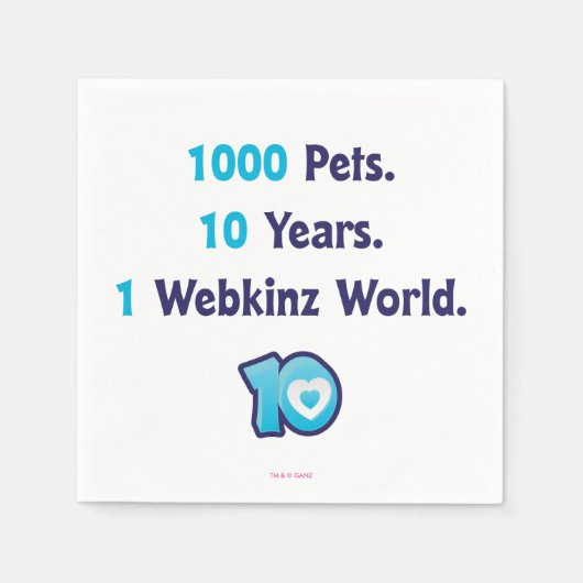 10年間のWebkinz統計 スタンダードカクテルナプキン (正面)
