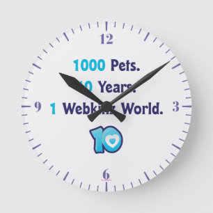 10年間のWebkinz Stats ラウンド壁時計