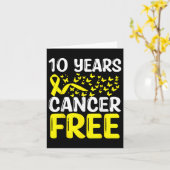 10年骨癌フリー骨癌の生存者あわ カード (黄色い花)