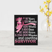 10年120ヶ月と数え乳がんSur カード (黄色い花)