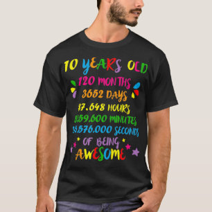 10年120ヶ月誕生日数学おたくオタク系の女の子 Tシャツ