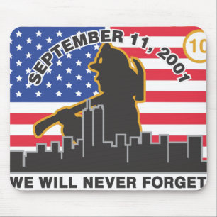 10年9/11の消防士記念日のデザイン マウスパッド
