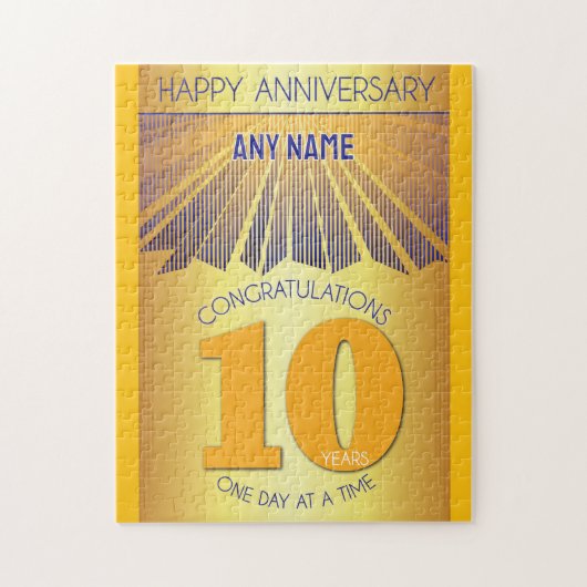 10年 | AA 12ステップ 記念日 名入れ ジグソーパズル (縦)