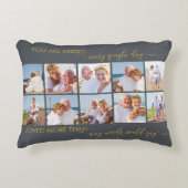 10恋しく思写真コラージュ灰色の記念碑 アクセントクッション (正面)
