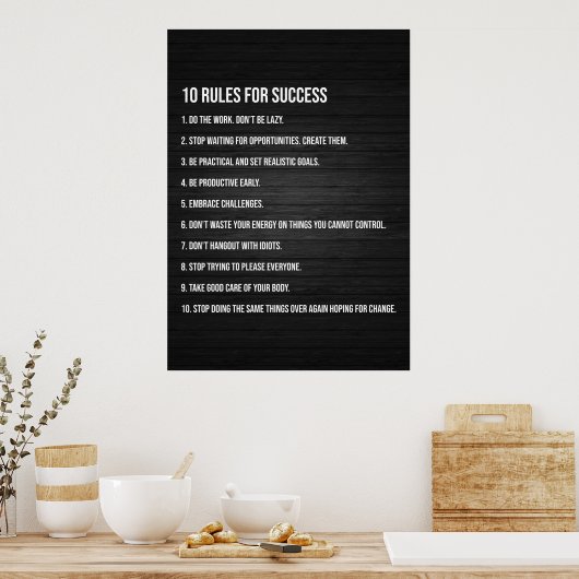 10成功のためのルールやる気を起こさせる- ポスター (キッチン)