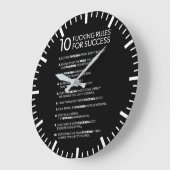 10成功のためのルールやる気を起こさせる- ラージ壁時計 (傾斜)