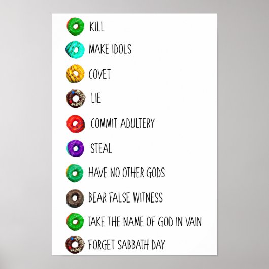 10戒はメッセージおもしろいユーモアの宗教をリストする ポスター (正面)