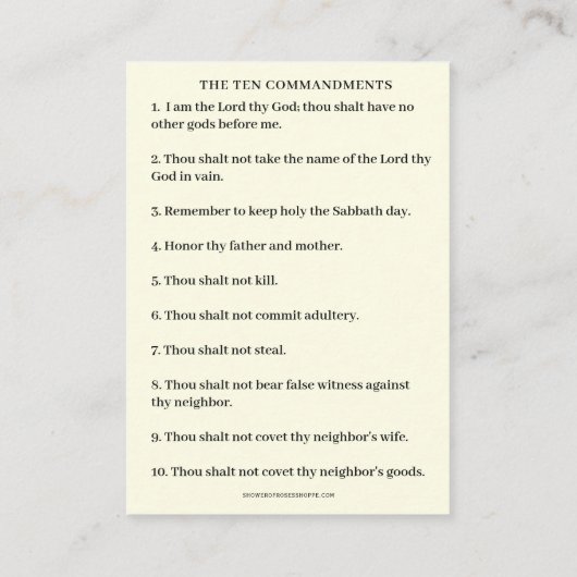 10戒イエスと子供の祈りの言葉カード 名刺 (裏面)