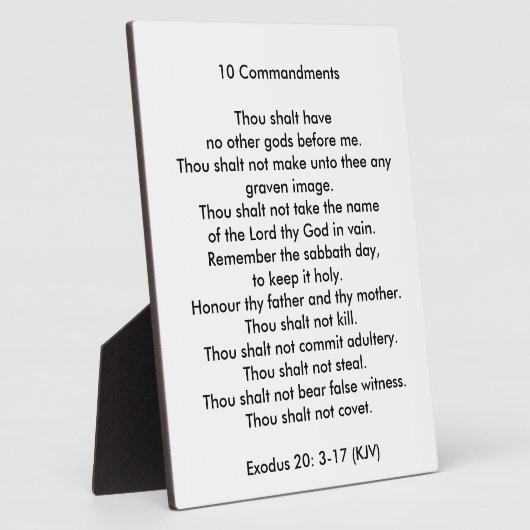 10戒律8 x 10卓上フォトプラーク フォトプラーク (側面)