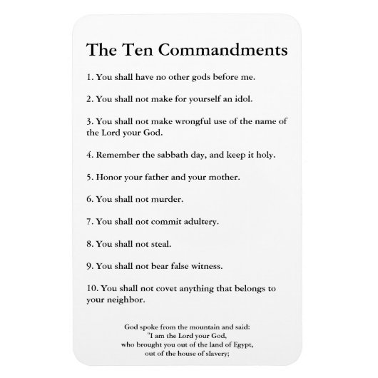 10戒Methodist Home & Office マグネット (縦)