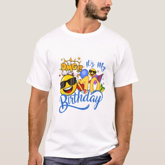 10才の誕生日おめでとう!男の子 Tシャツ (正面)