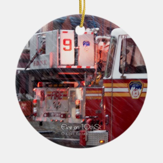 10日の火災 セラミックオーナメント (正面)