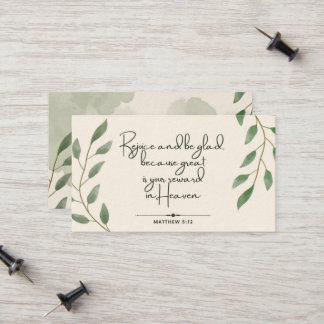 10日の聖なる書物、 経典カード |マタイ5:12 コーリングカード