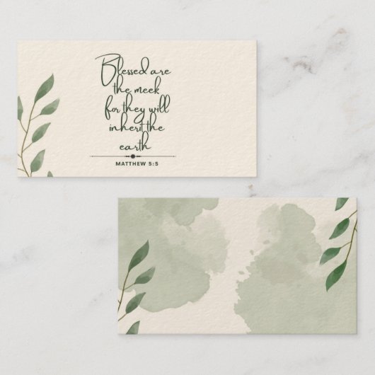 10日の聖なる書物、 経典カード |マタイ5:5 コーリングカード (正面/裏面)