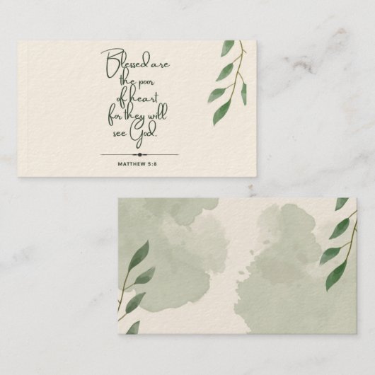 10日の聖なる書物、 経典カード |マタイ5:8 コーリングカード (正面/裏面)