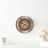 10時間時計真鍮と銀 ラウンド壁時計 (ホーム)