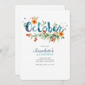 10月お祝い 招待状 (正面/裏面)