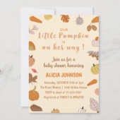 10月かぼちゃオレンジのハロウィーンベビーシャワー 招待状 (正面)