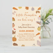 10月かぼちゃオレンジのハロウィーンベビーシャワー 招待状 (スタンド正面)