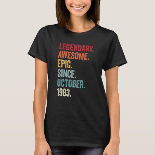 10月から39誕生日伝説的素晴らし叙事詩 Tシャツ (正面)